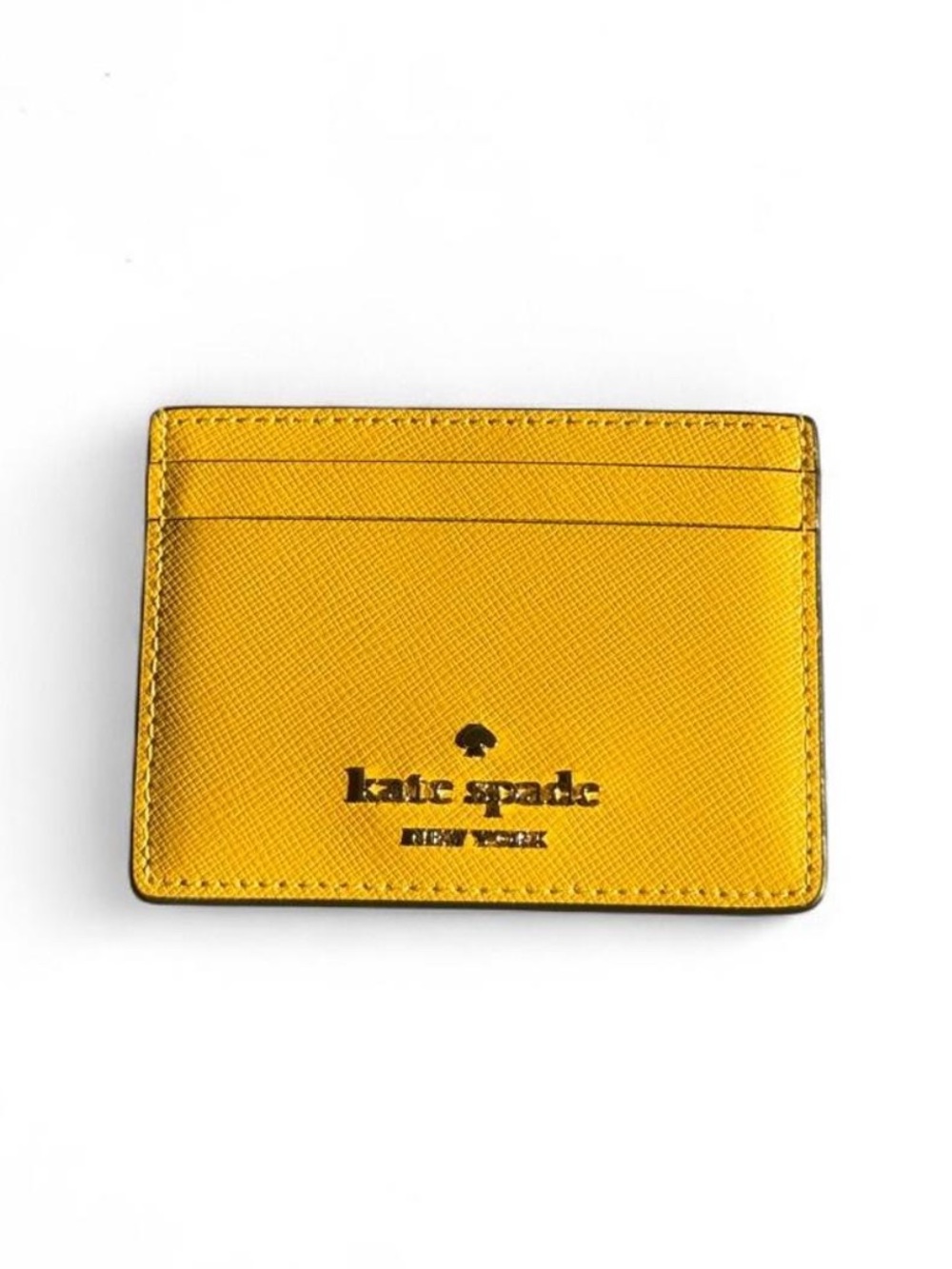 Kate Spade - Like New - Madison - slim cardholder in yellow Saffiano leather